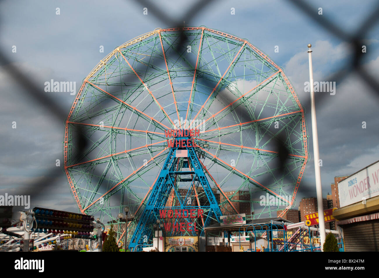 Rides at Coney Island, Brooklyn, New York. Stock Photo