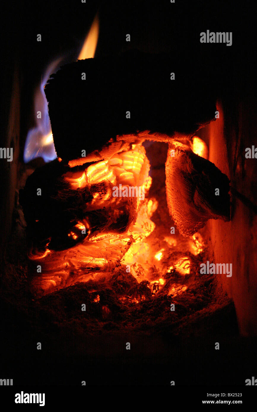 burn coal fireplaces fires flames wood Stock Photo Alamy