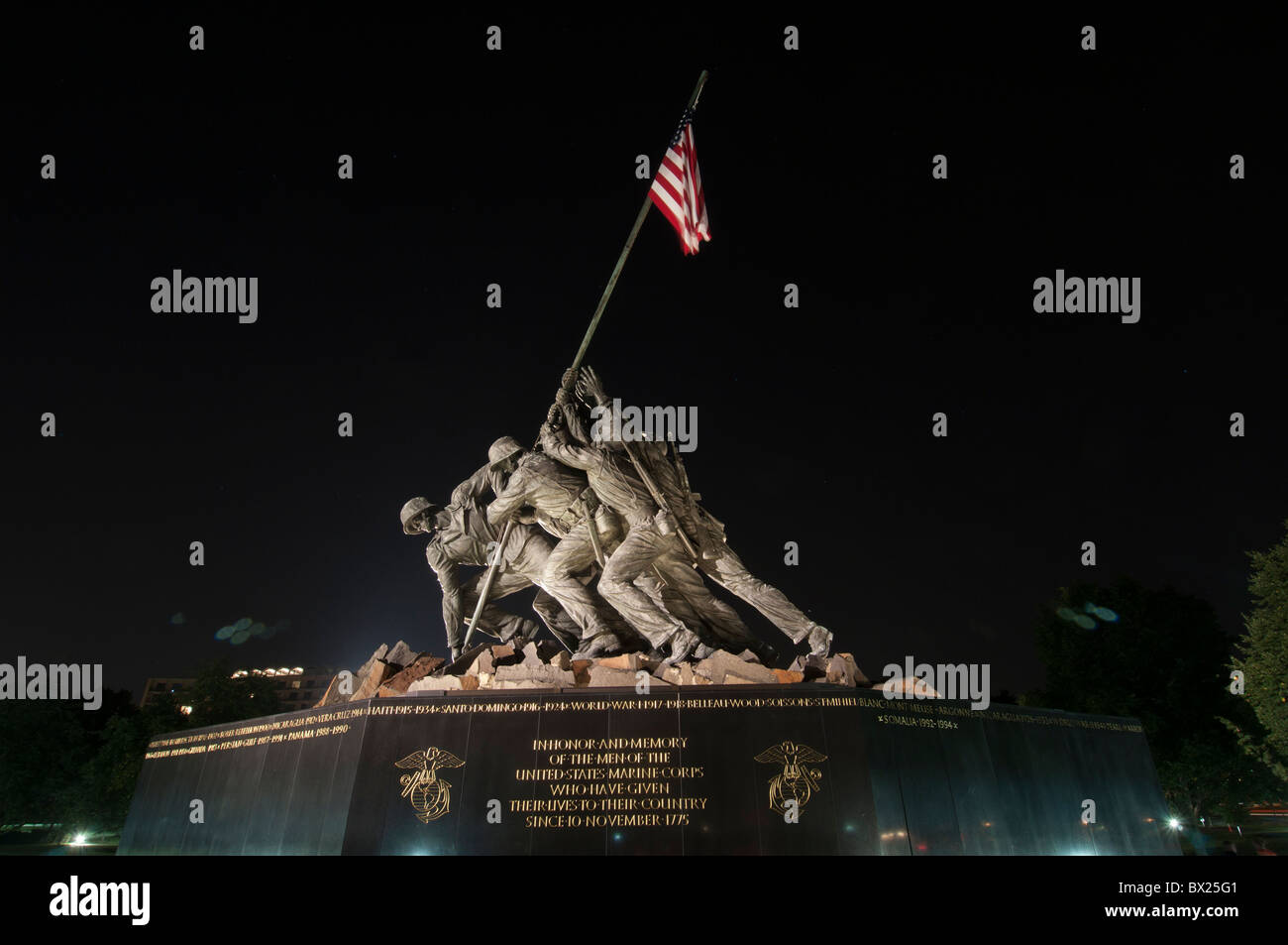 The United States Marine Corp Memorial in Arlington, VA. Stock Photo