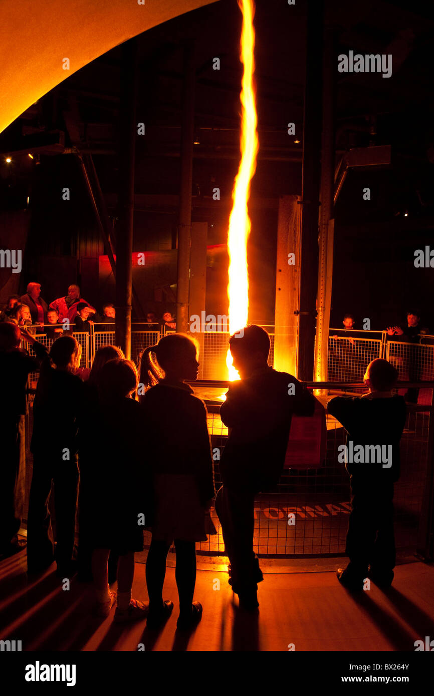 Fire spout museum attraction old steel works science exhibition earth