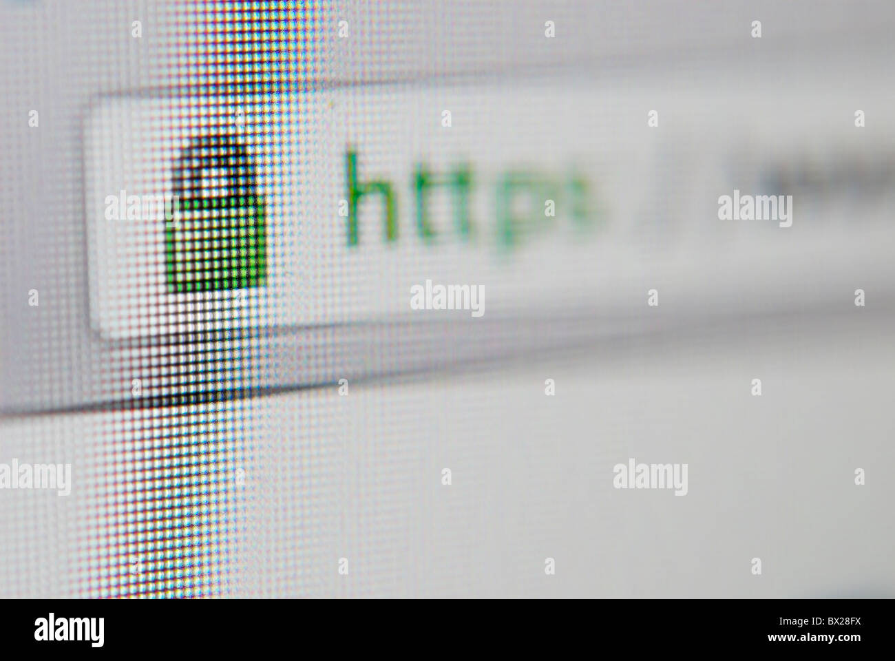 Website using an encryption protocol for security and privacy Stock Photo