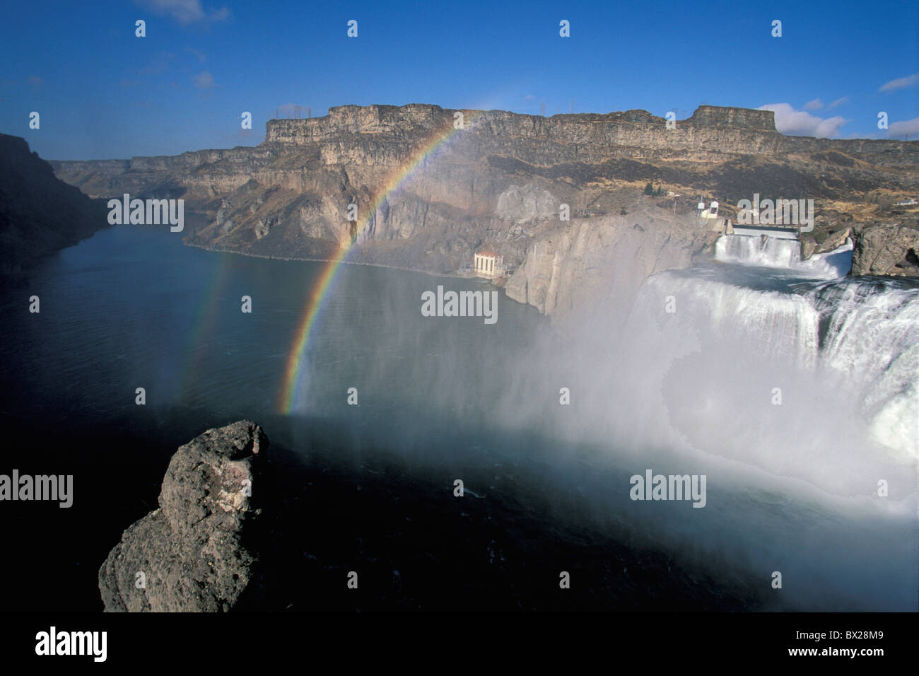 waterfall waterfalls rainbows river flow scenery Shoshone Falls Twin