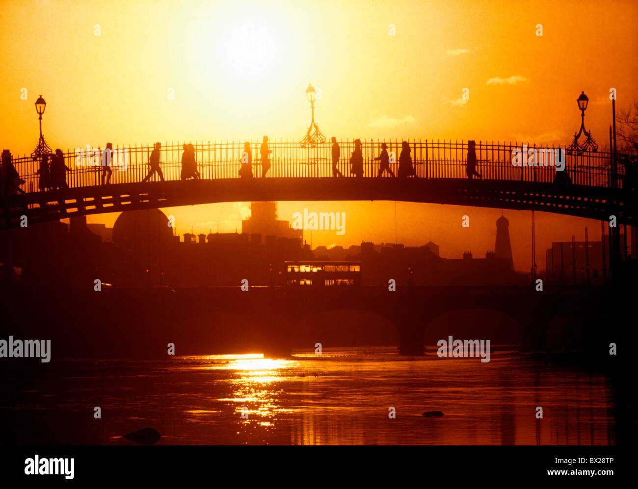 Dusk view hapenny bridge hi-res stock photography and images - Alamy