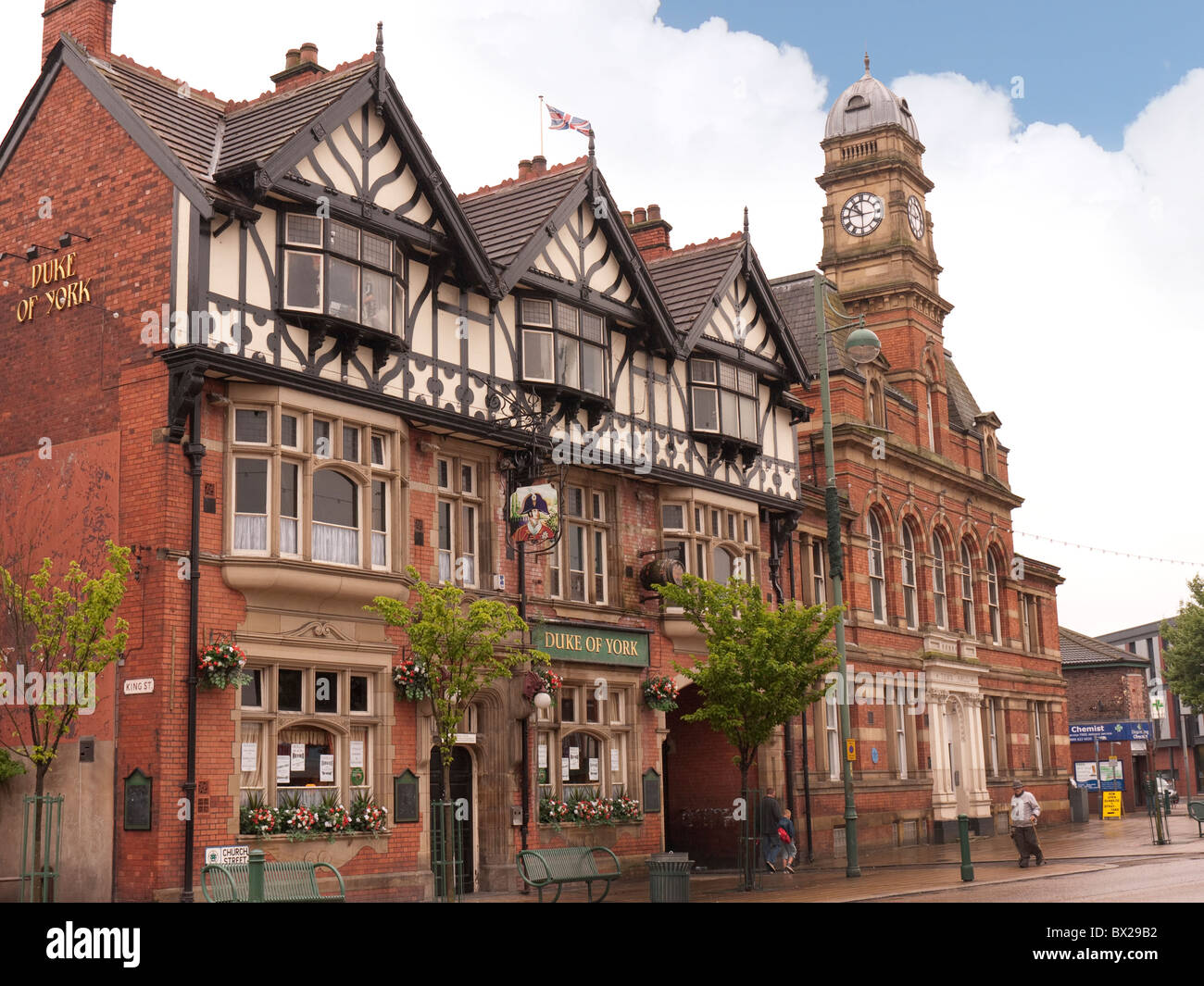 Old Town Hall and Courts of Eccles in Salford in the Greater Manchester
