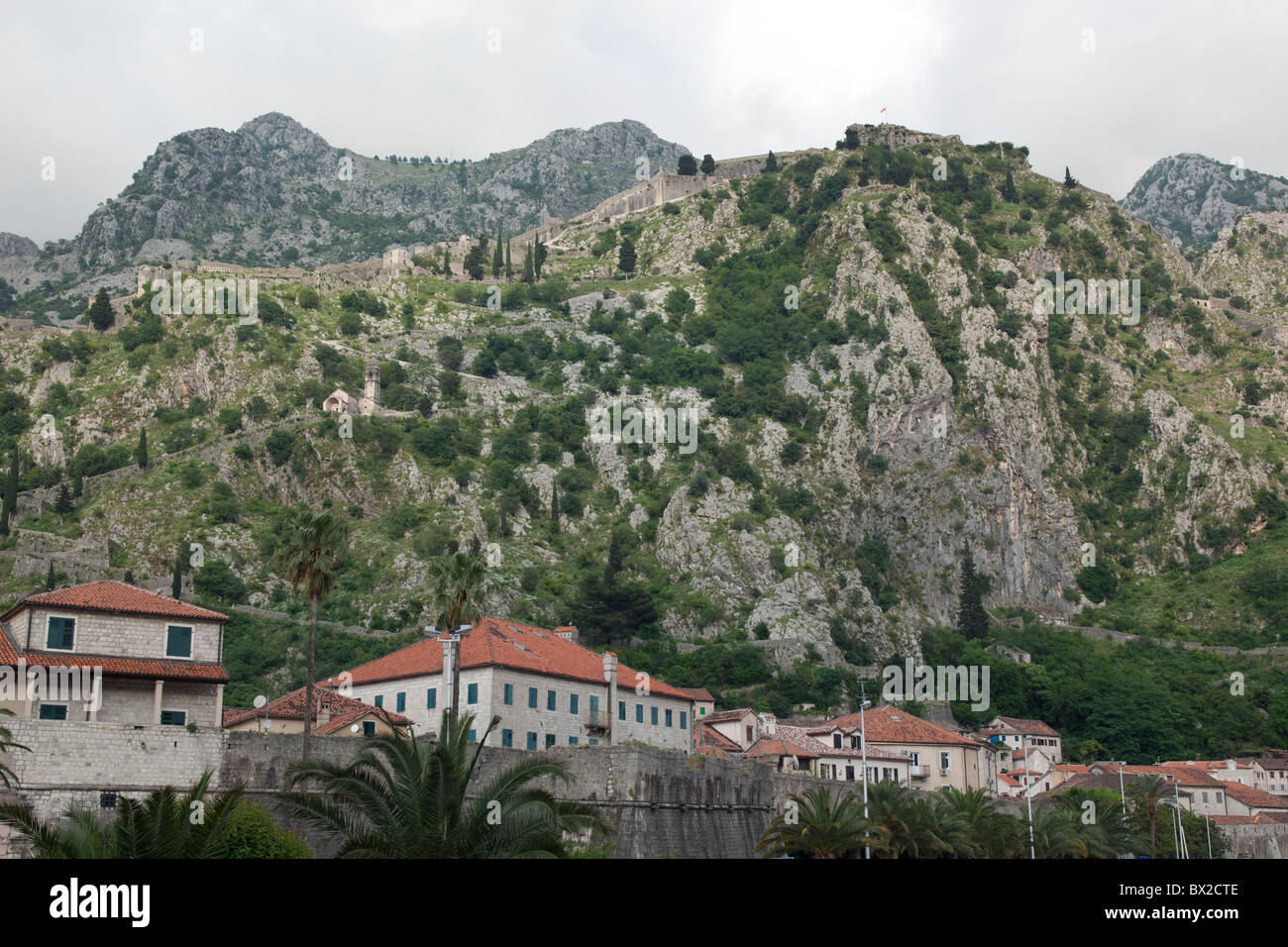 A coastal town on the Bay of Kotor, Montenegro Stock Photo