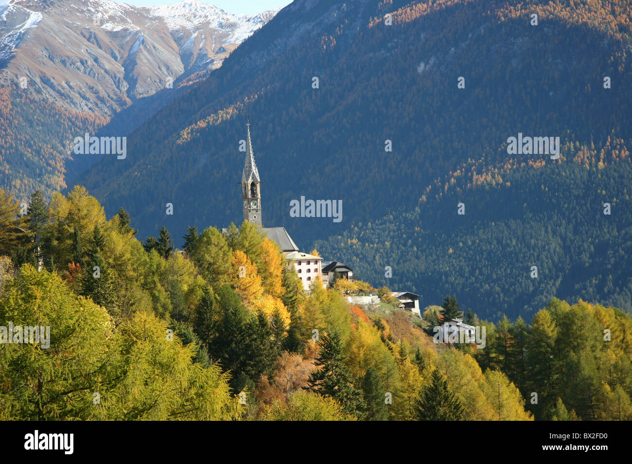 Switzerland Europe Graubunden Grisons Engadine Sent village village ...
