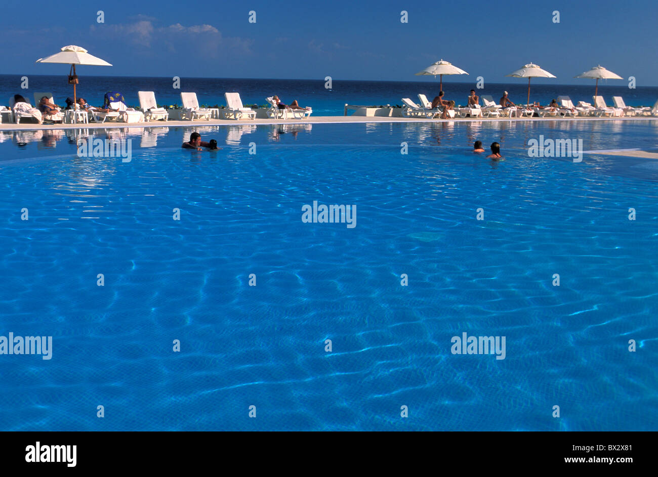 Fiesta Americana Aqua Cancun Zona Hosteleria Mexico Central America America Pool Quintana Roo Stock Photo