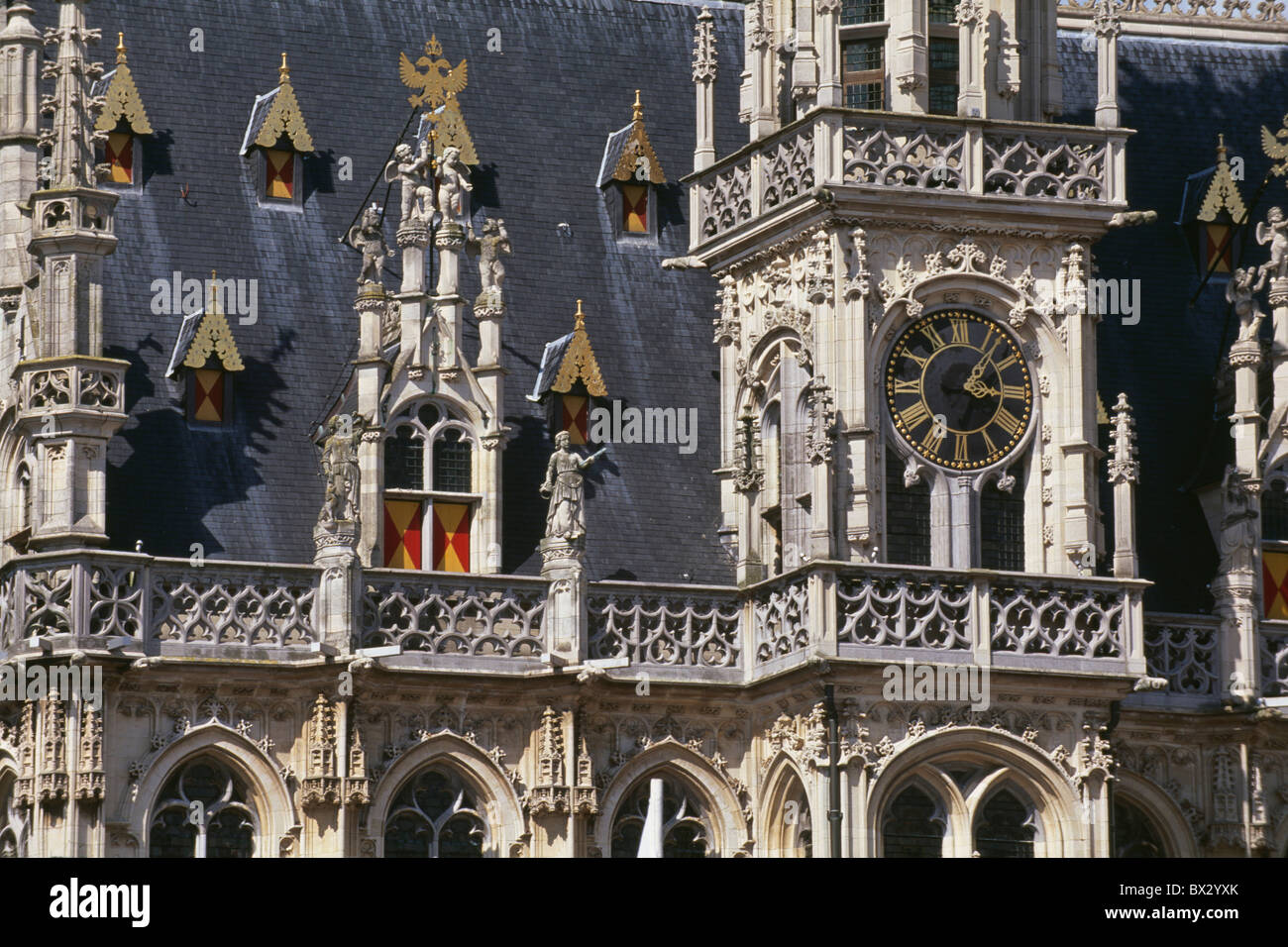City-Hall, 16th C., at Grote Matkt in Oudenaarde, Flanders, Belgium Stock Photo