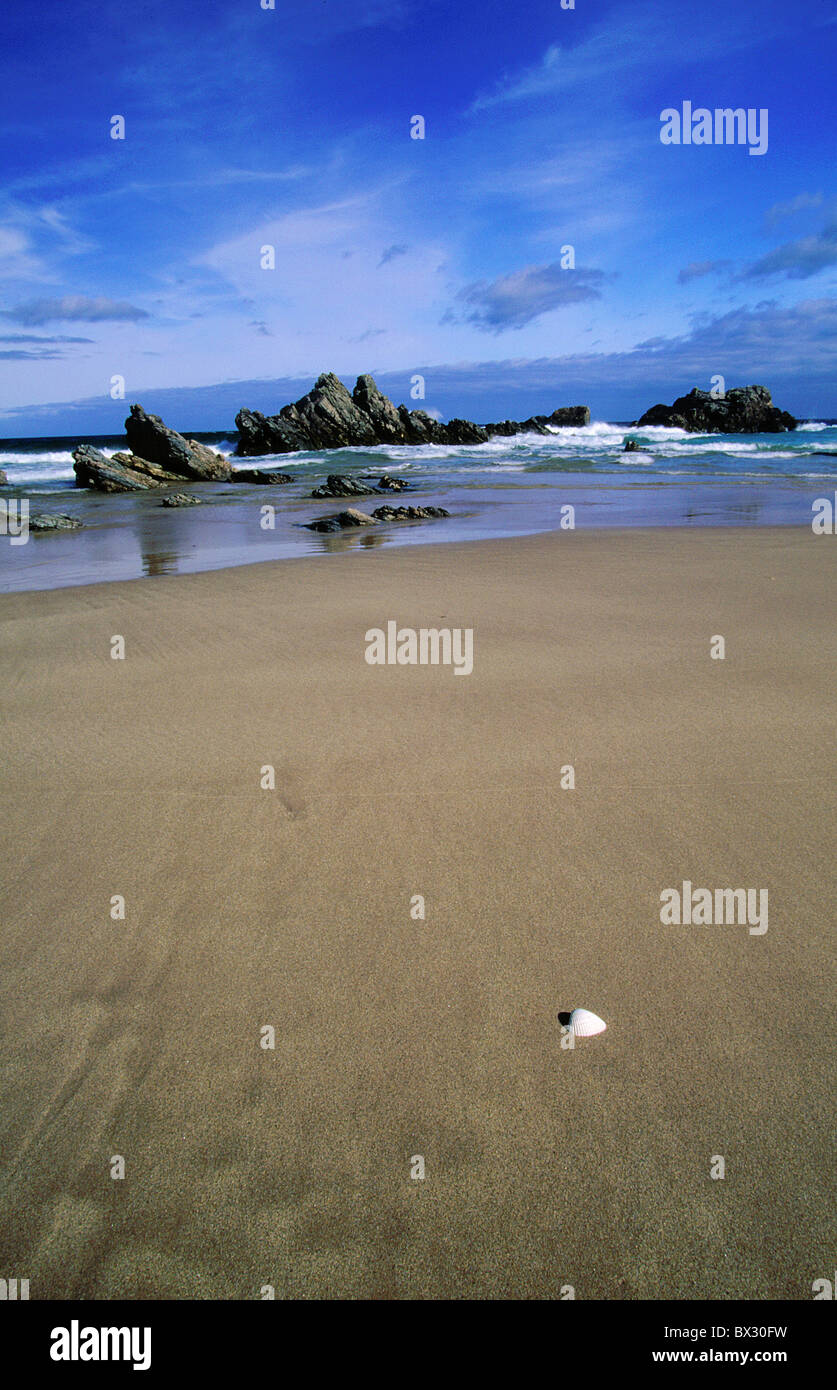 scenery landscape beach seashore Sango of sand Durness North Sea sea coast seashore sand sand beach width Stock Photo