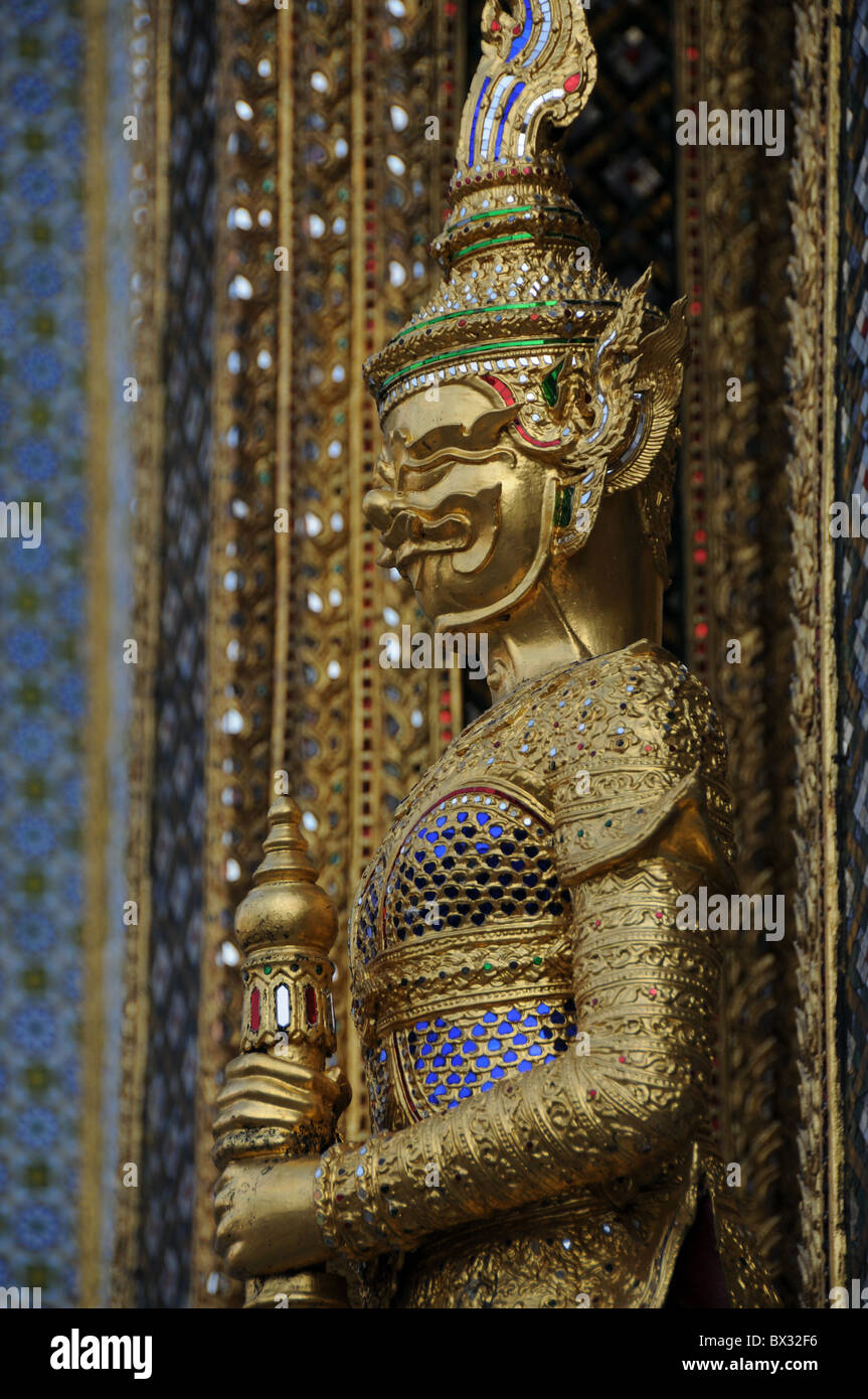 Mythical Temple Guard in Wat Phra Kaeo in Bangkok Stock Photo