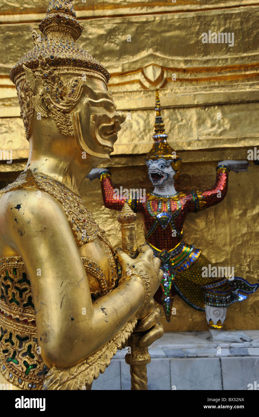 Mythical Temple Guard in Wat Phra Kaeo in Bangkok Stock Photo