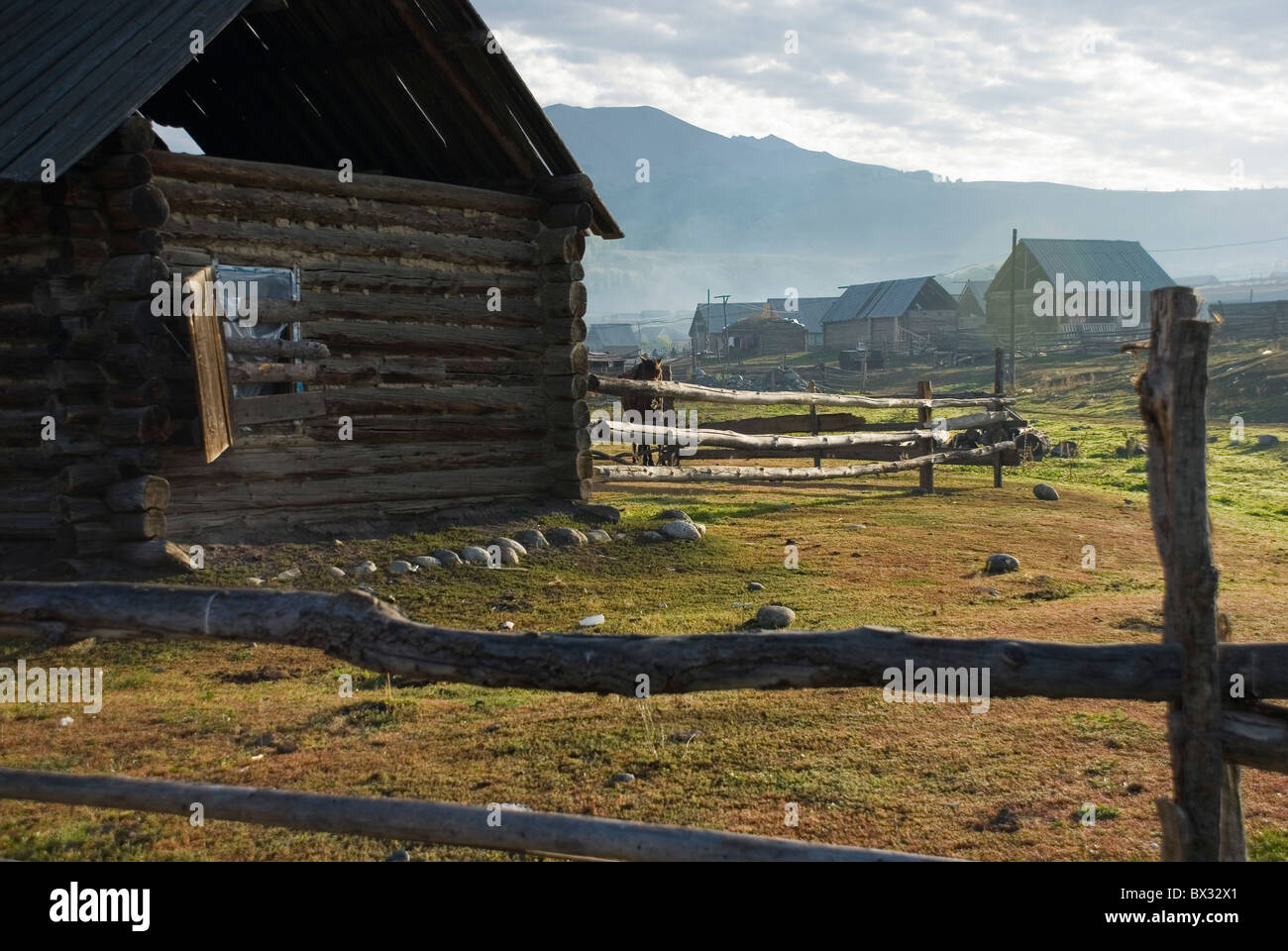 Hemu village, Northern Xinjiang, China. Stock Photo