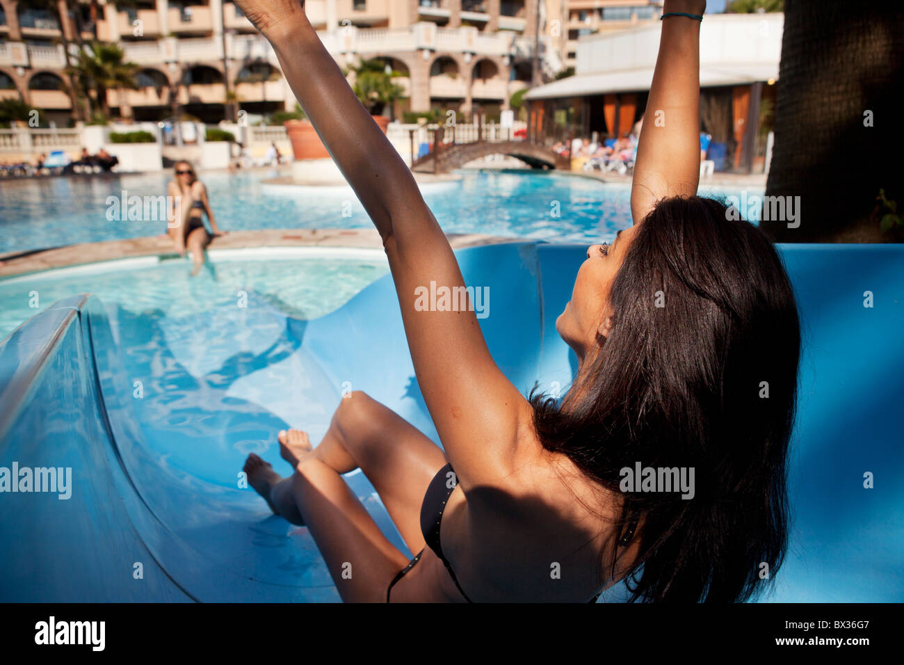 adult-on-water-slide-hi-res-stock-photography-and-images-alamy