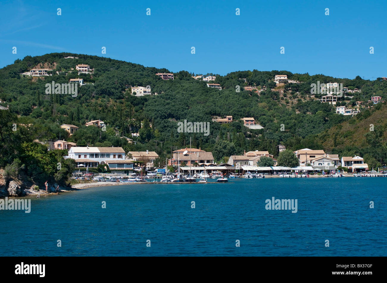 Agios Stefanos Harbour, Corfu, Greece Stock Photo