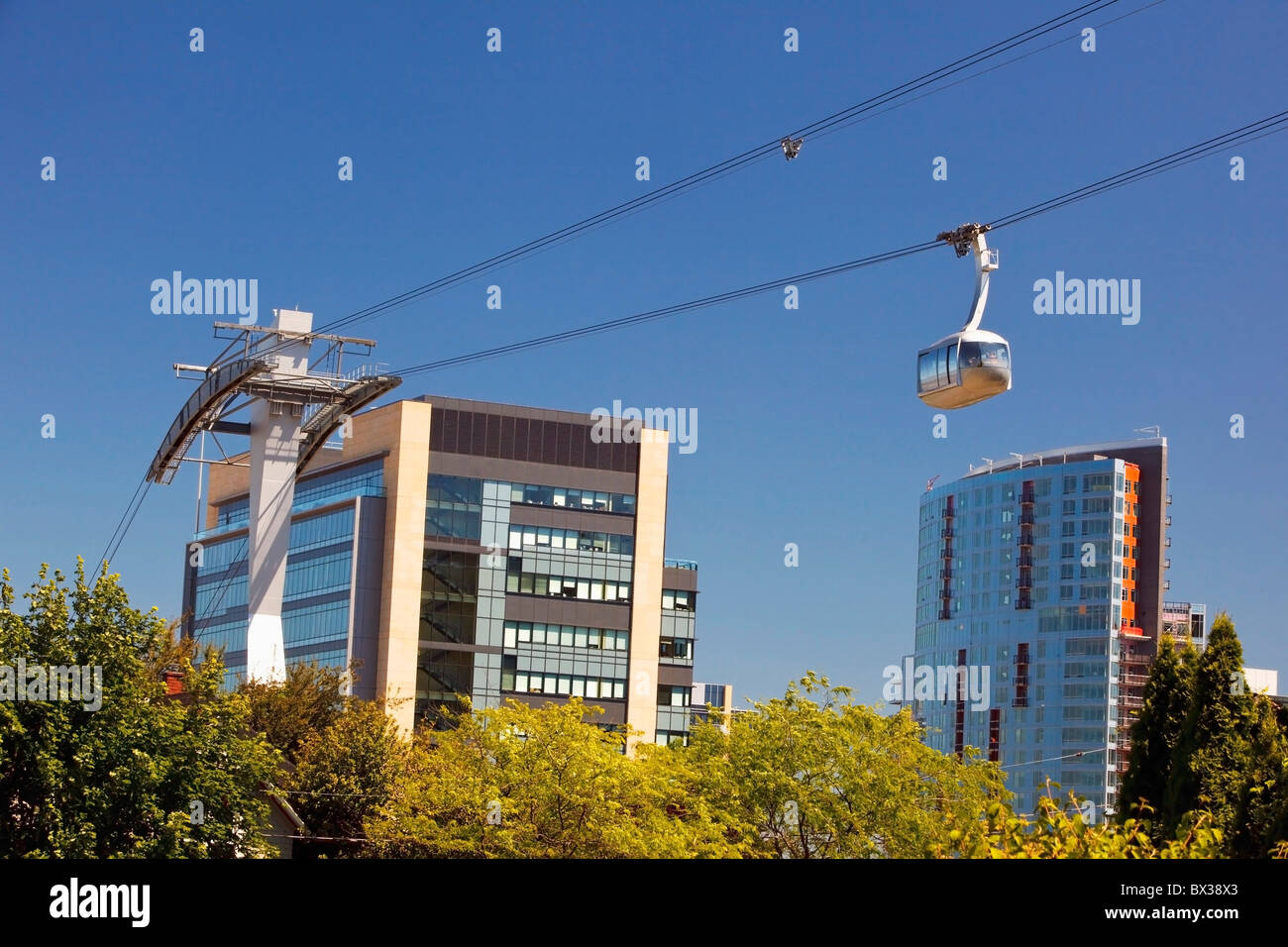 Portland Aerial Tram; Portland, Oregon, United States Of America Stock Photo