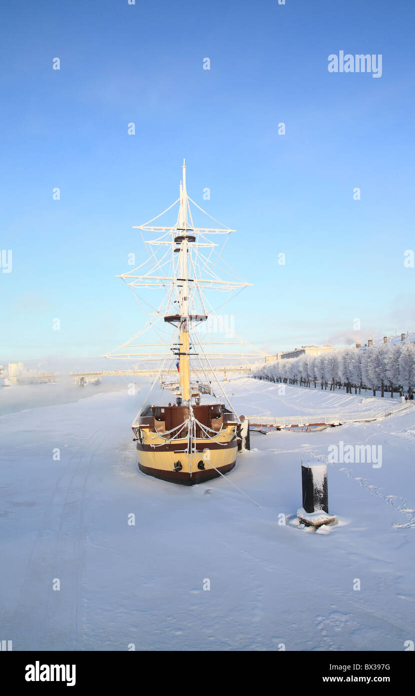 sailboat in ice Stock Photo - Alamy