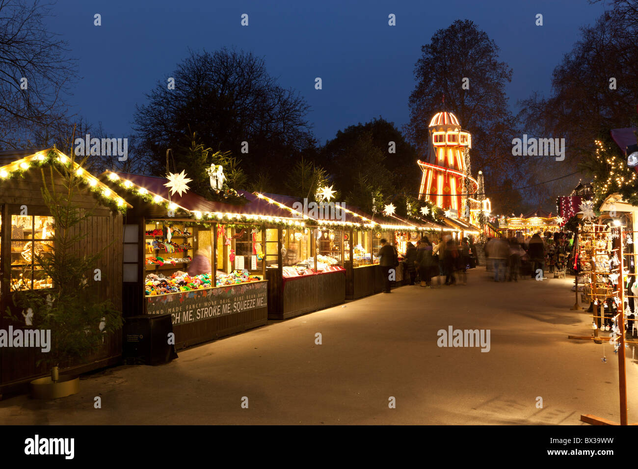 Hyde Park Winter Wonderland Christmas stalls Stock Photo Alamy