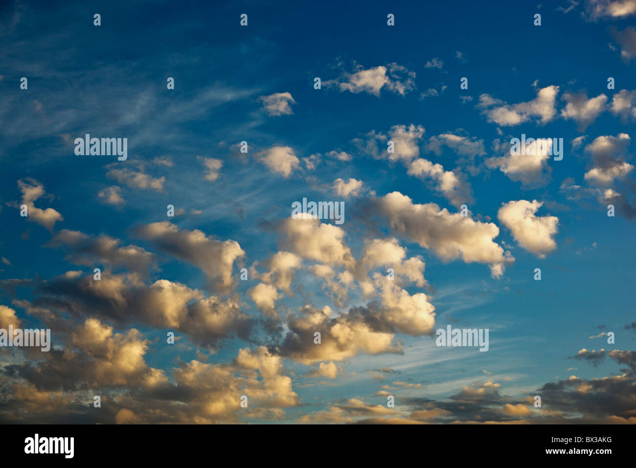 Altocumulus Clouds In A Blue Sky Stock Photo