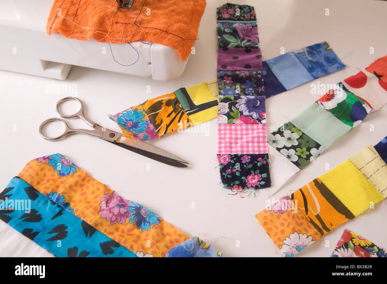still life of colourful textiles Stock Photo