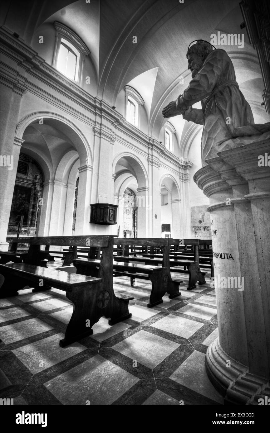 interior architecture design of church, Italy Stock Photo