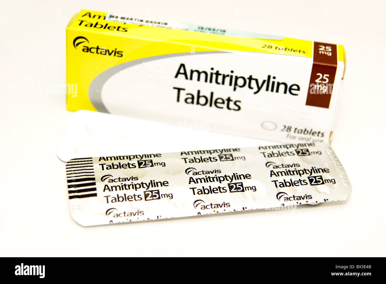 amitriptyline tablets for depression & depressive disorders Stock Photo