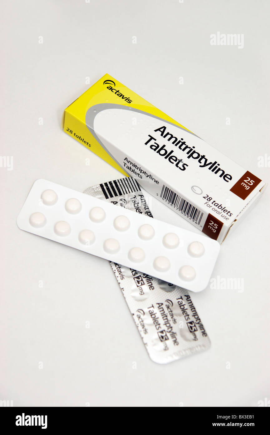 amitriptyline tablets for depression & depressive disorders Stock Photo