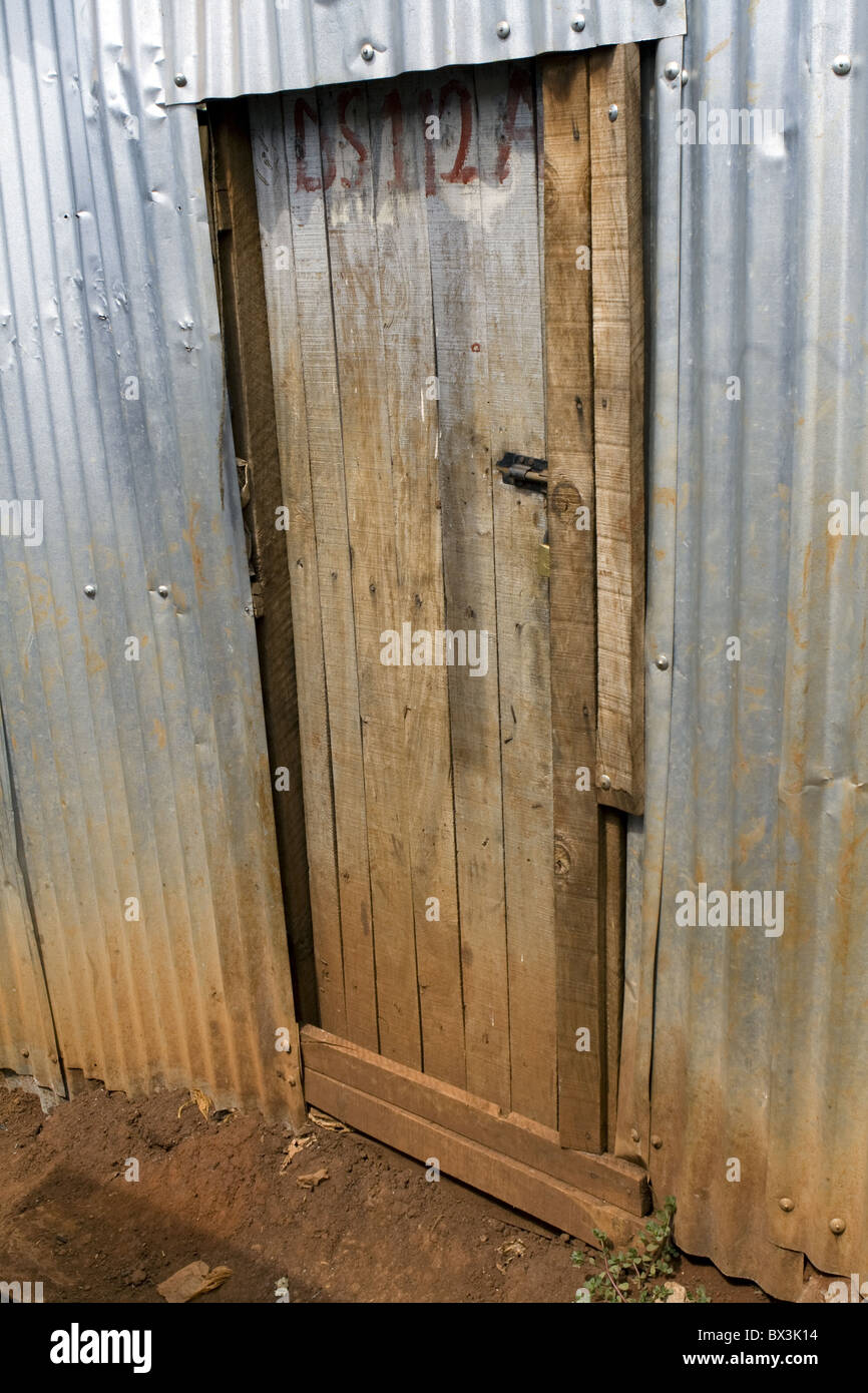 Door in slum in Nairobi, Kenya Stock Photo