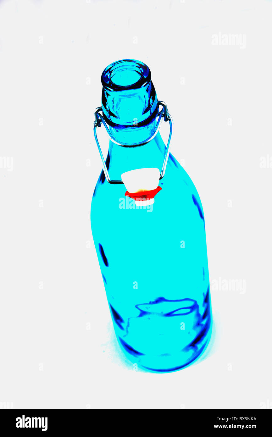 A blue glass bottle Stock Photo