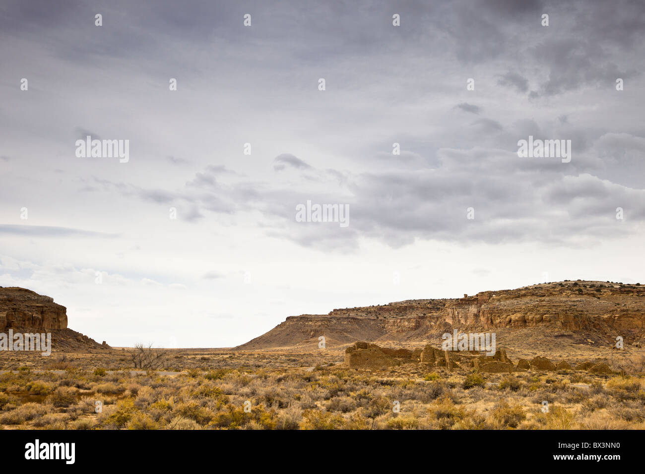 Chaco Canyon with Pueblo del Arroyo Great House at The Chaco Culture ...