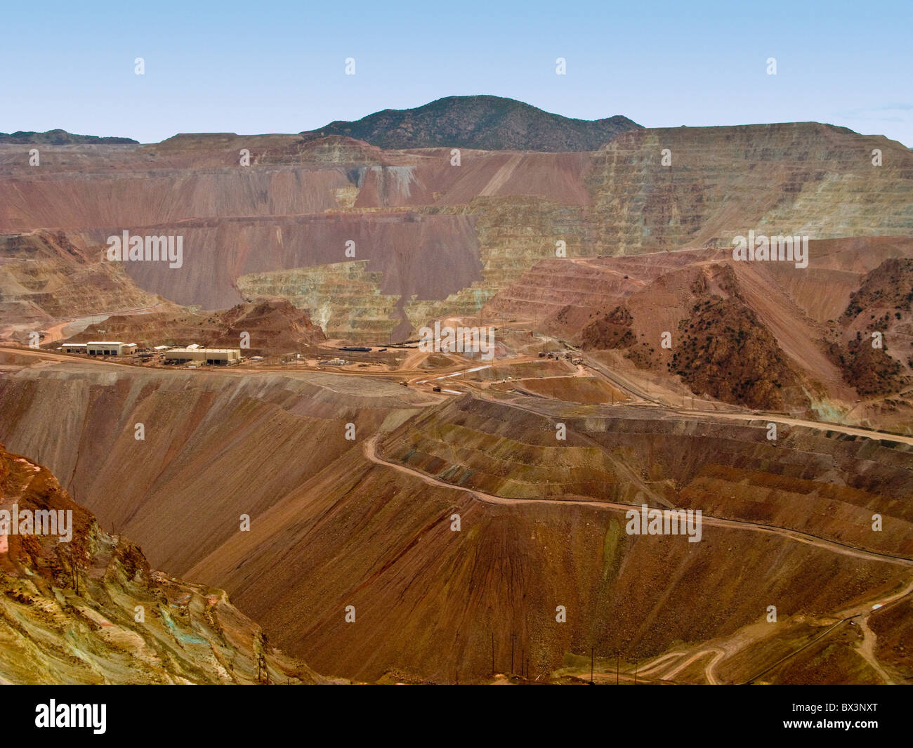 Open Pit Copper Mine, Clifton, Arizona Stock Photo
