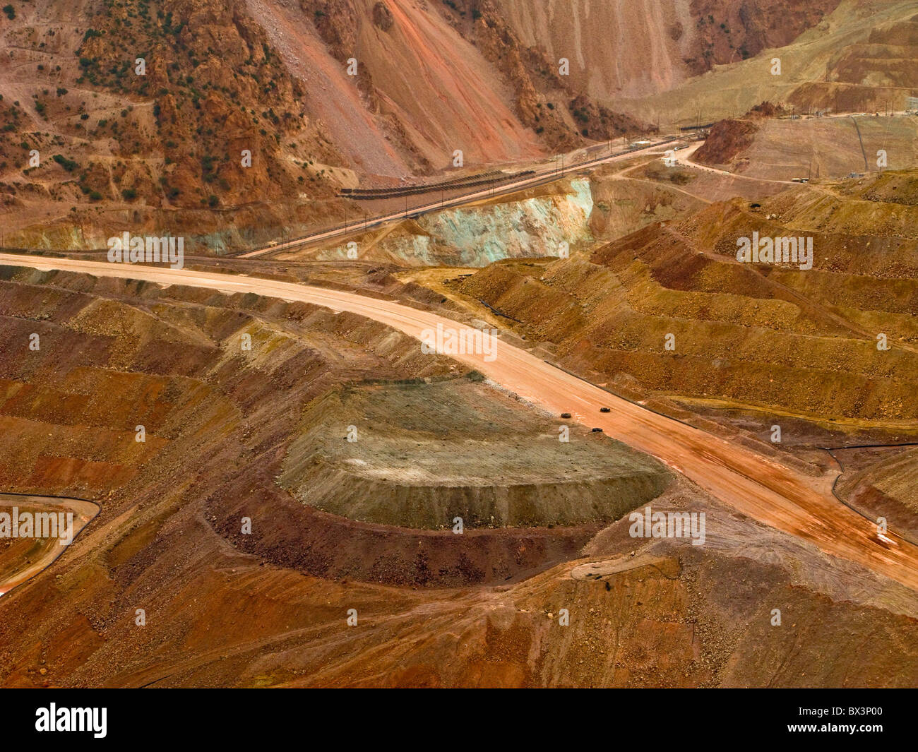 Open Pit Copper Mine, Clifton, Arizona Stock Photo