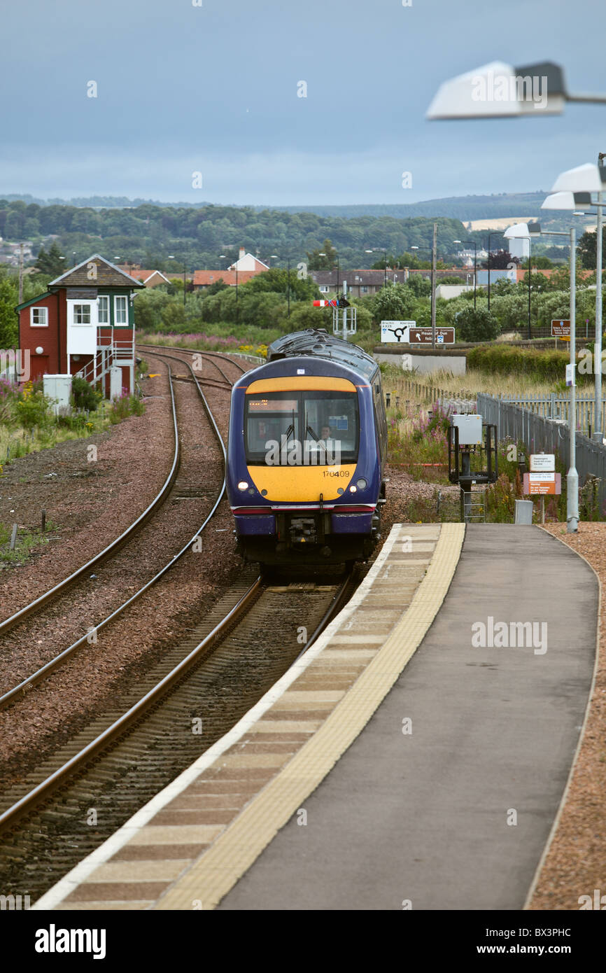 11:12 arriving Montrose from Aberdeen heading for Glasgow Queen's st. Scotland Uk Stock Photo