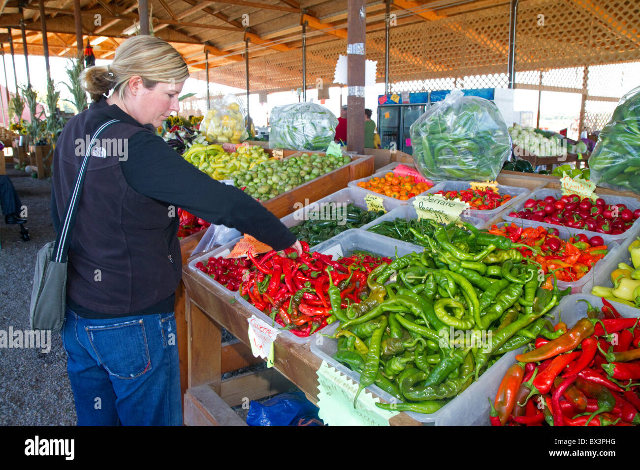 Female at a farmers market hires stock photography and images Alamy