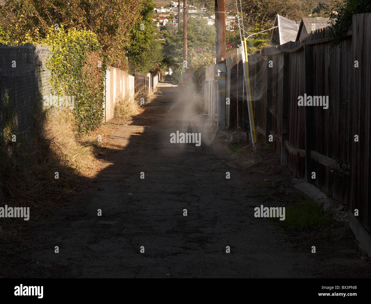 Ghost sighting in an alley Stock Photo