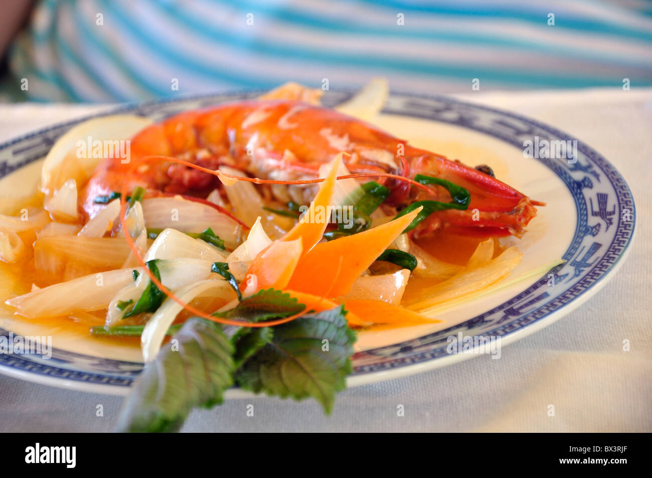 Tiger Prawn on a platter in Vietnam Stock Photo - Alamy