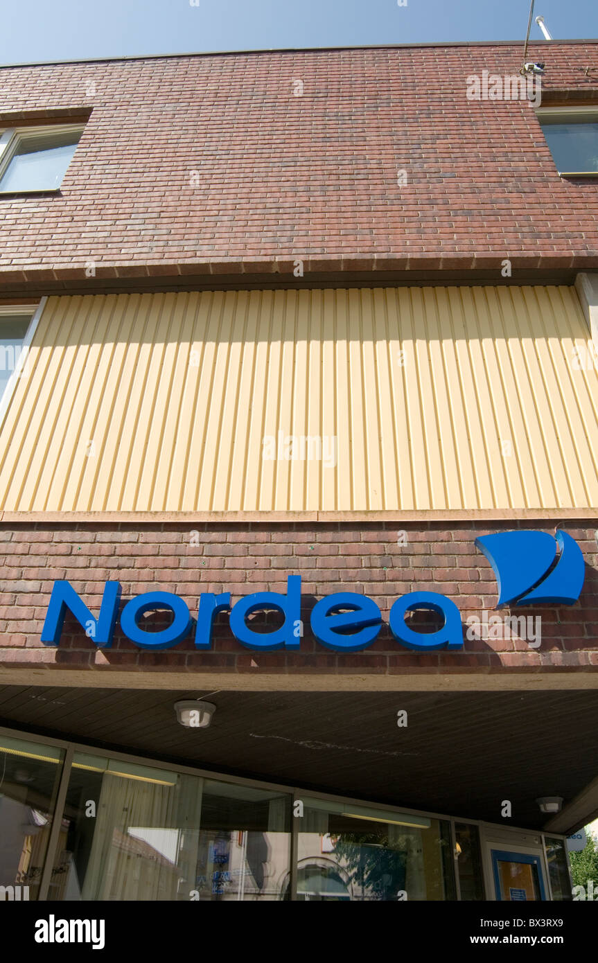 Nordea Bank AB scandinvian swedish norweigen finnish sweden finland souni norway banks banking logo Stock Photo