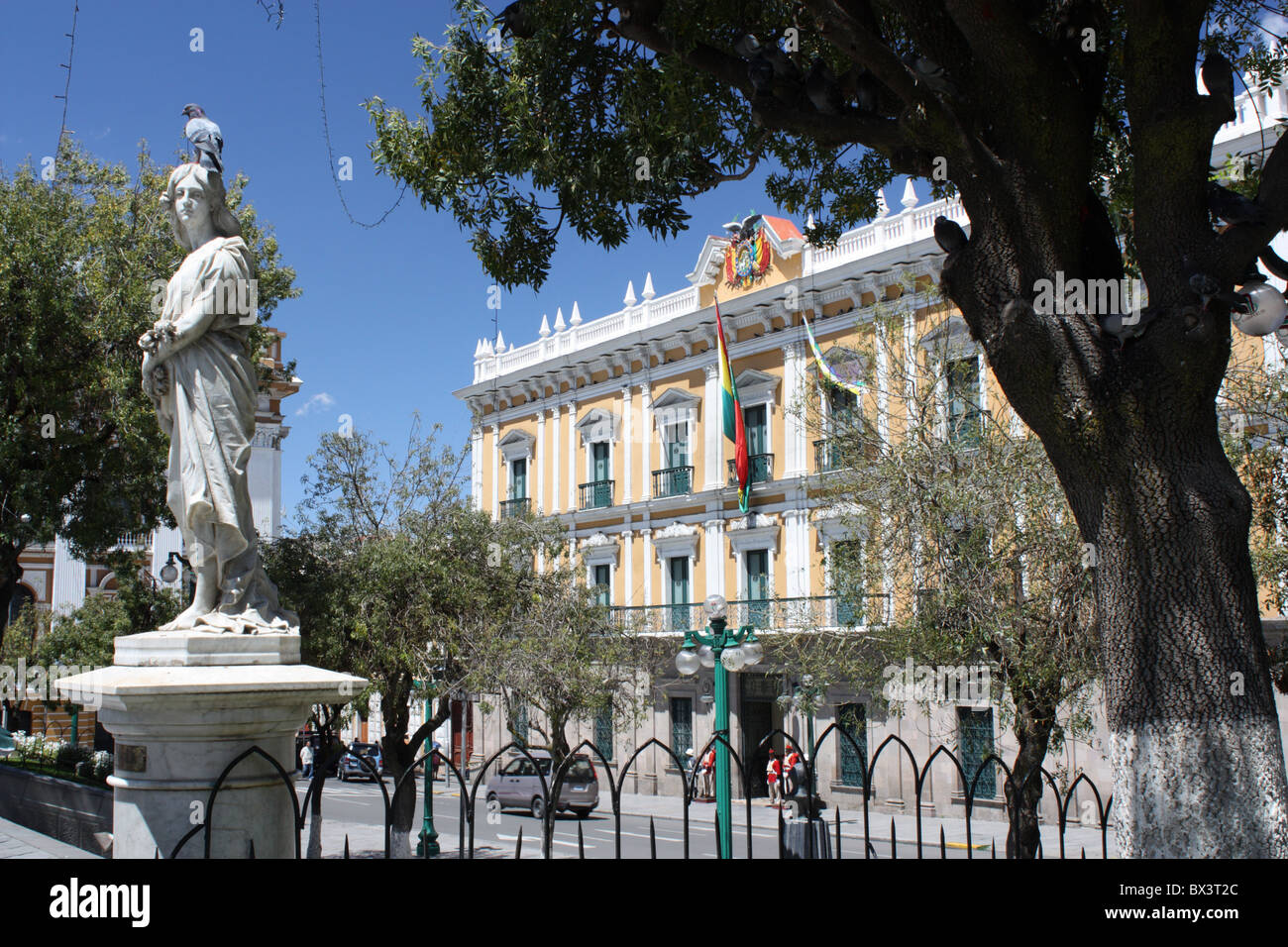 The Presidential Palace - Palacio Quemado - at Plaza Murillo in La Paz Stock Photo