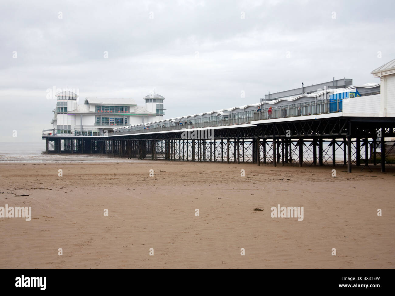 weston super mare pier rebuilt after the fire Stock Photo