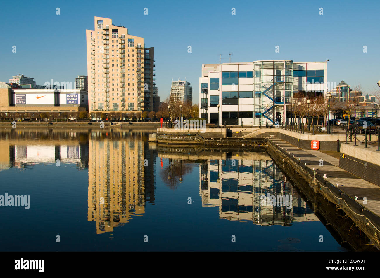 Sovereign Point apartments and Laser House office block at Salford Quays, Manchester, England