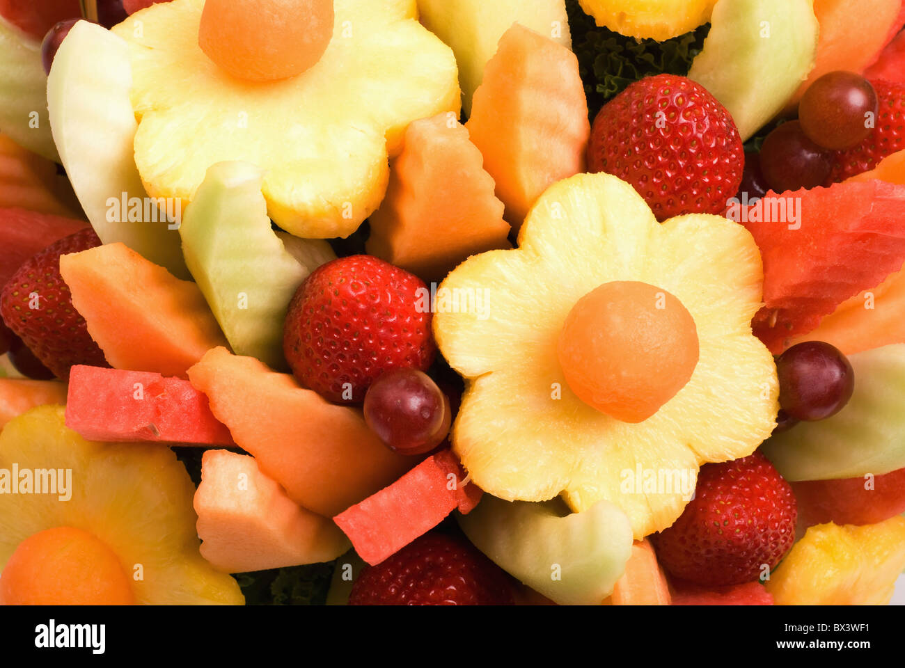 Basket Made Of Fruit Stock Photo Alamy