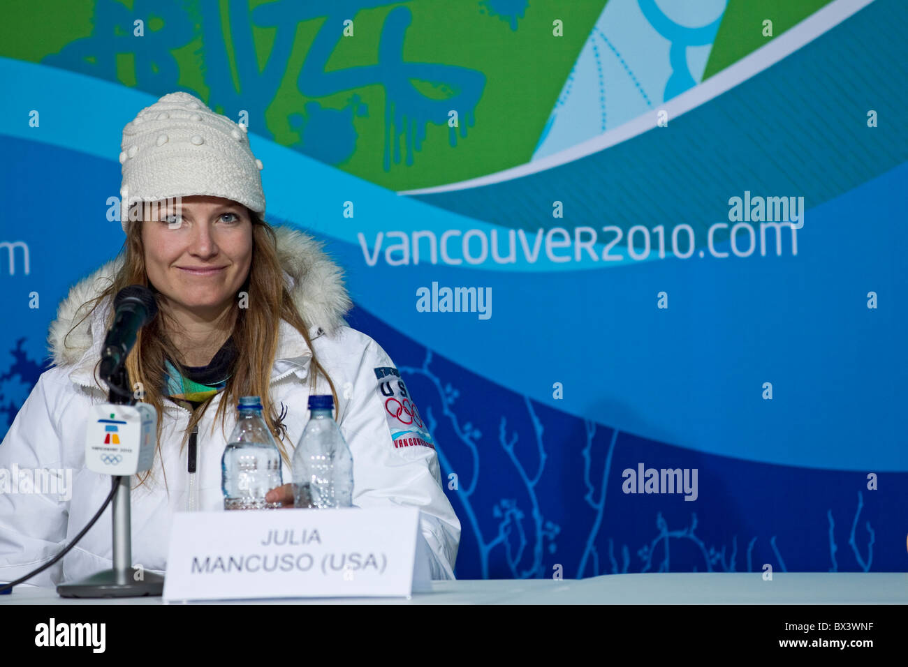2010 Vancouver Winter Olympics; Interview with Julia Mancuso (USA) Stock Photo