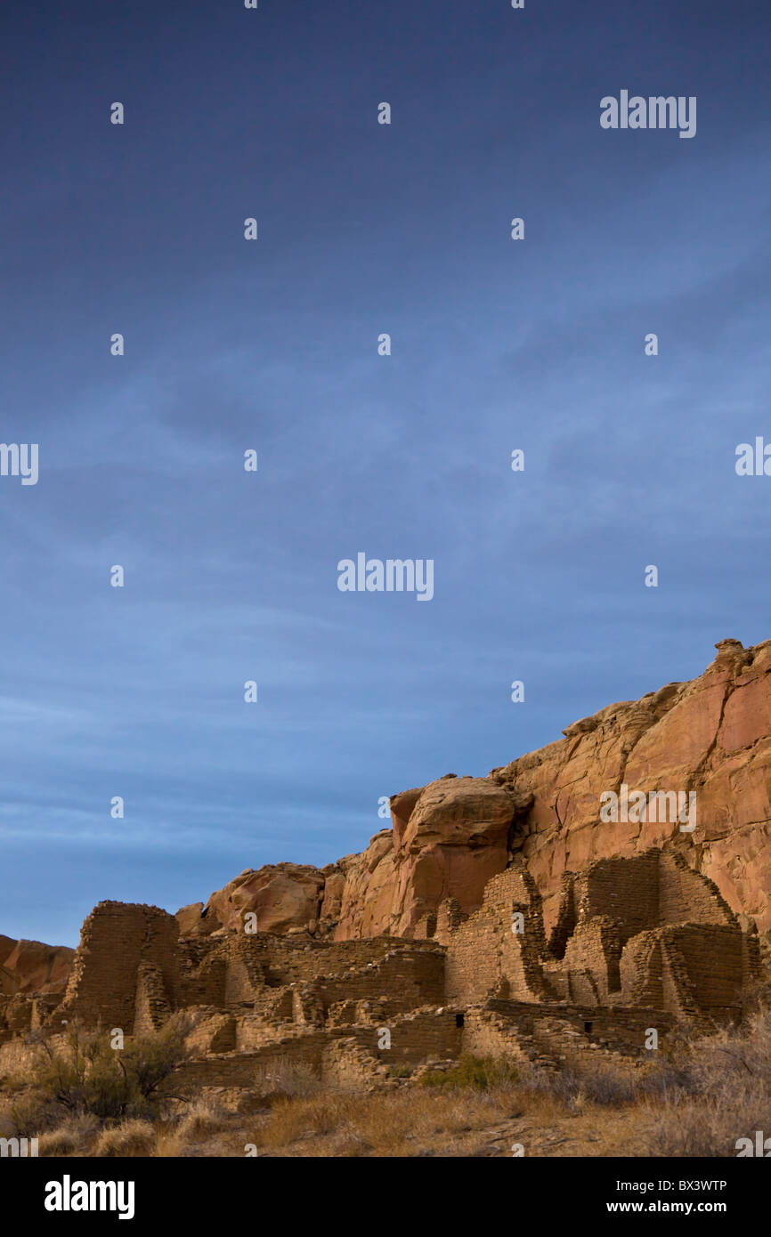 Dusk at the Anasazi Great House Kin Kletso at The Chaco Culture ...