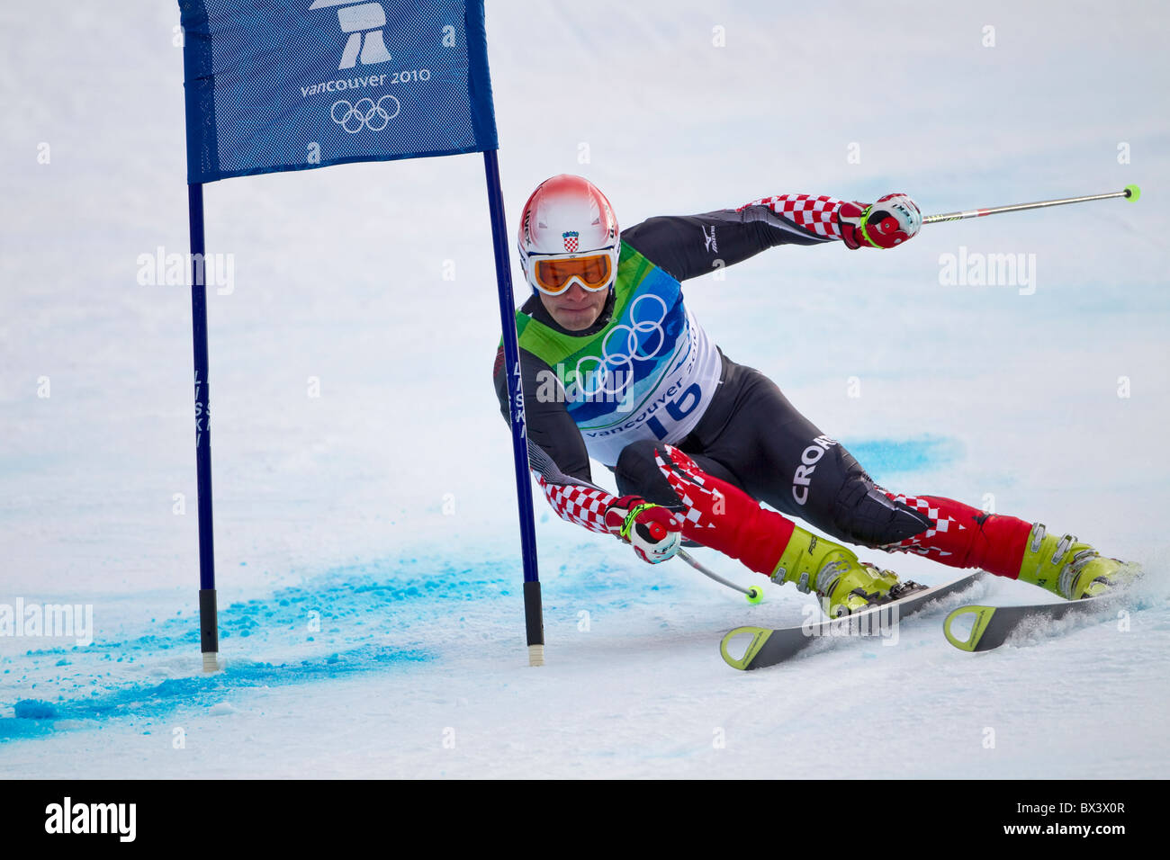 2010 Vancouver Winter Olympics; Mens Giant Slalom; Ivica Kostelic (CRO) Stock Photo