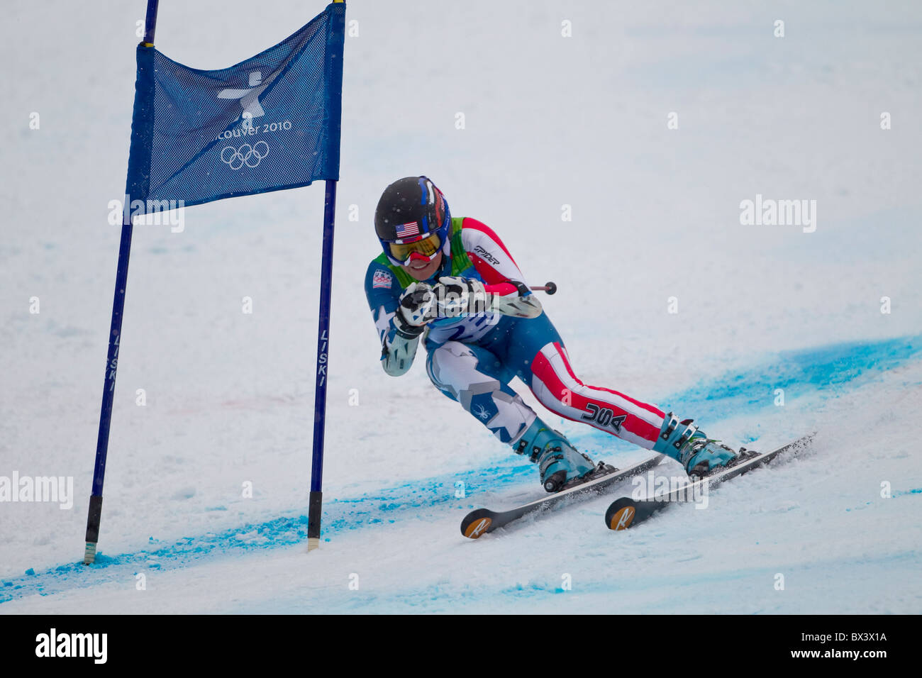 2010 Vancouver Winter Olympics; Womens Giant Slalom; Sarah Schleper (USA) Stock Photo