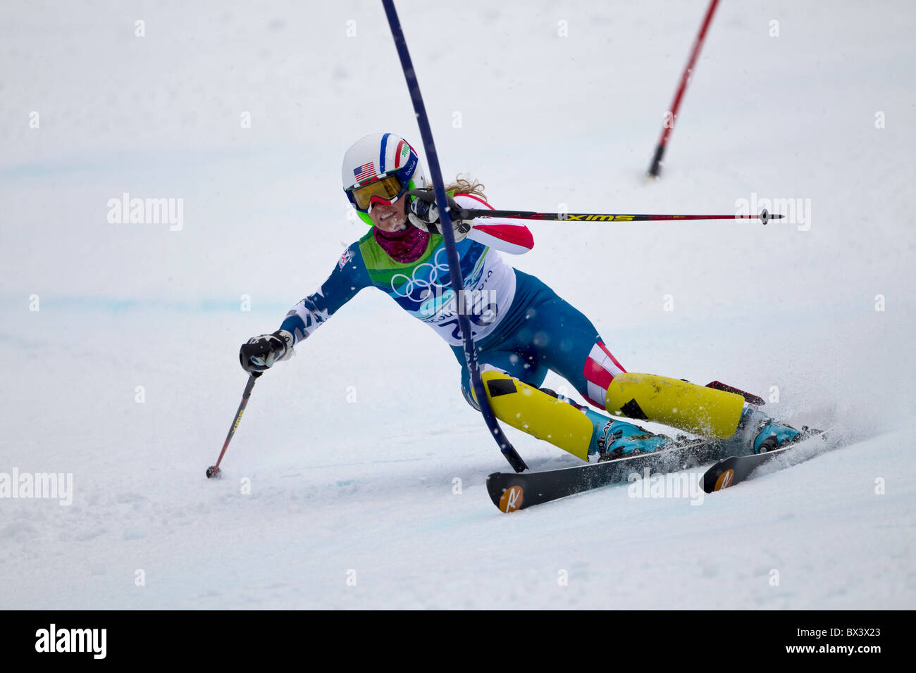 2010 Vancouver Winter Olympics; Womens Slalom; Sarah Schleper (USA) Stock Photo