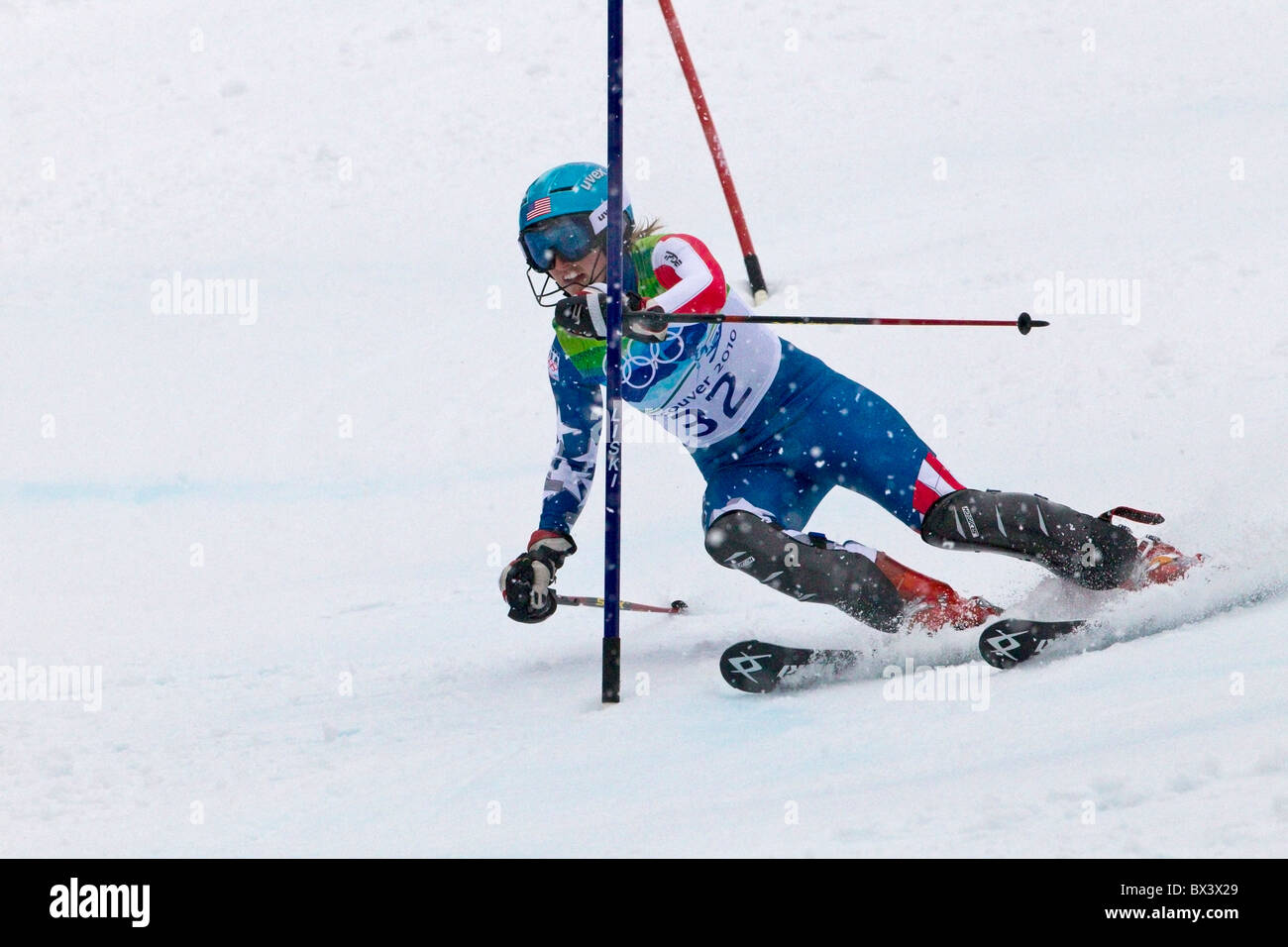 2010 Vancouver Winter Olympics; Womens Slalom; Hailey Duke (USA) Stock Photo