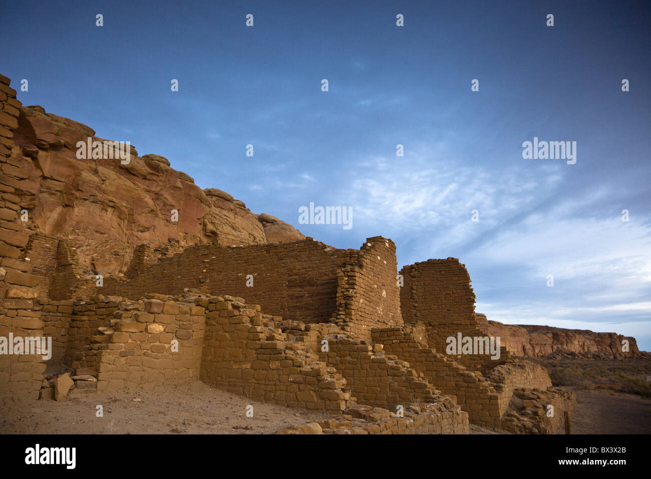 Dusk at the Anasazi Great House Kin Kletso at The Chaco Culture ...