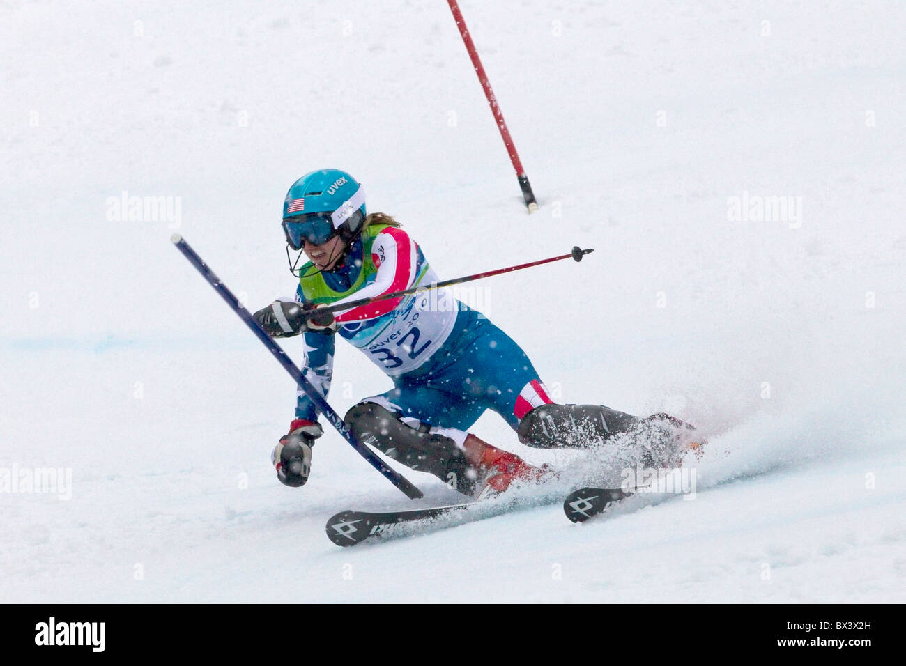 2010 Vancouver Winter Olympics; Womens Slalom; Hailey Duke (USA Stock Photo
