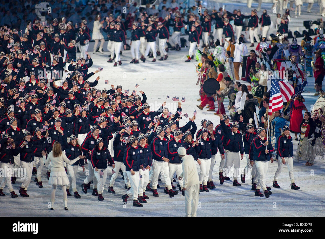 2010 Vancouver Winter Olympics; Opening Ceremony; USA team Stock Photo
