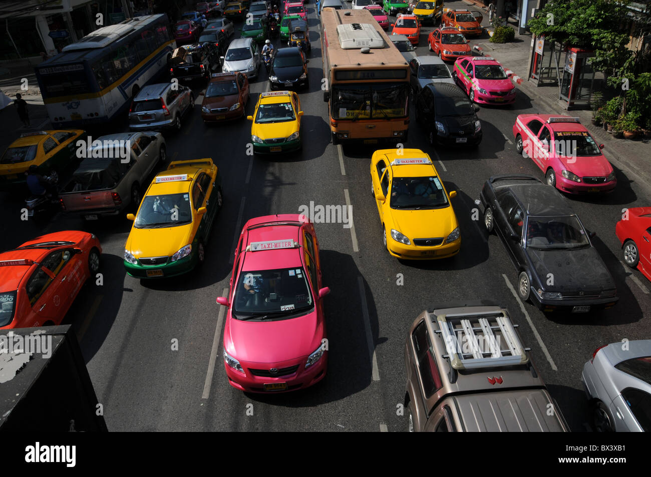 Traffic jam in Bangkok Stock Photo